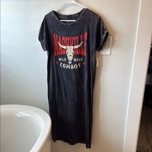 Black Nashville Graphic T-Shirt Dress